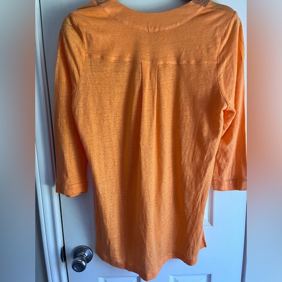 Chicos 100% linen 3/4 sleeve women’s top size large or 2 - Picture 8 of 17